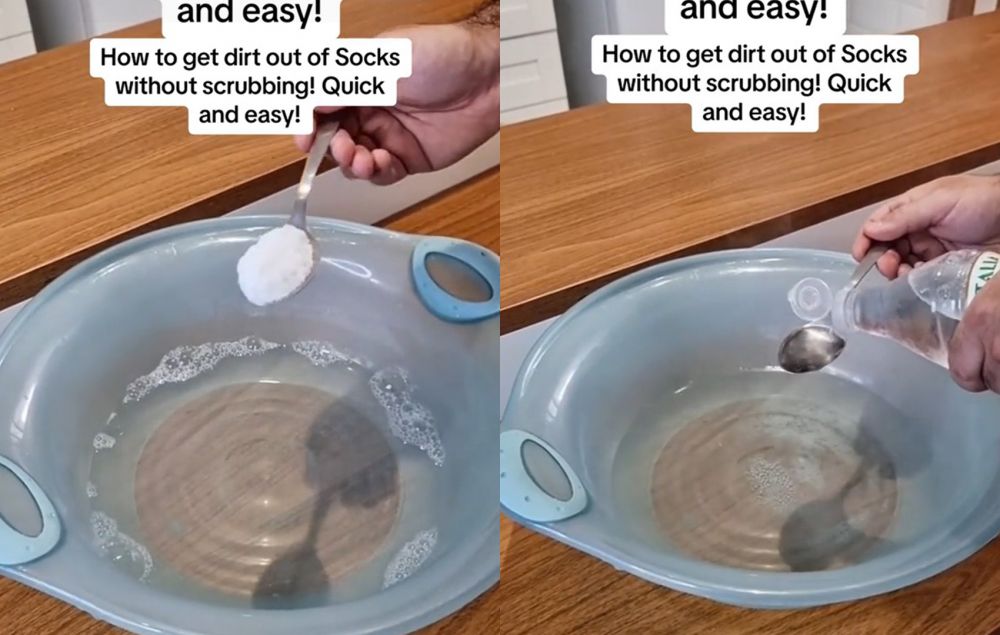 Tanpa disikat, ini cara mudah mencuci kaus kaki putih dekil jadi seperti baru pakai 3 bahan dapur