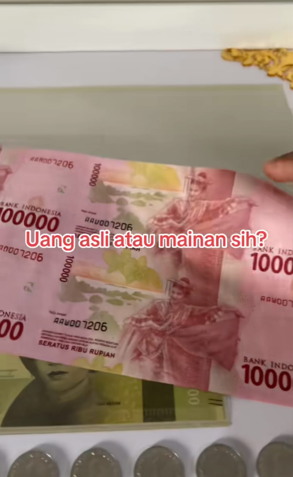 uang 100 ribu belum dipotong © TikTok