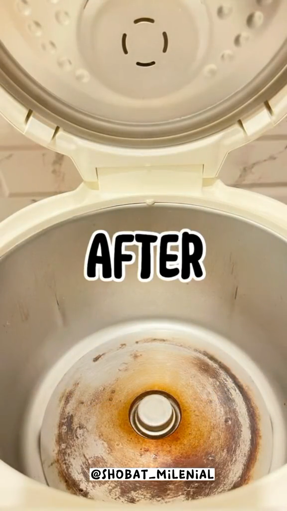 Tanpa digosok baking soda, ini cara bersihkan kerak gosong di dasar rice cooker pakai 1 bahan dapur