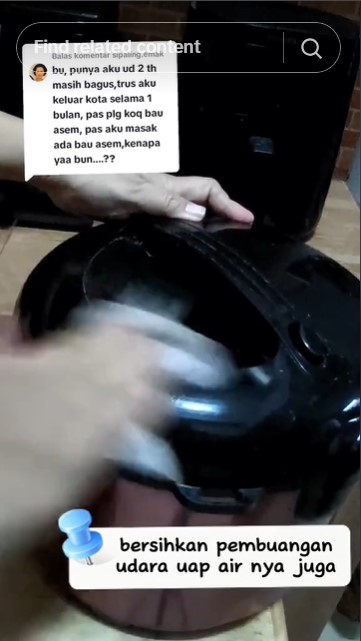 Tanpa diolesi pasta gigi, trik wanita usir kerak di rice cooker ini simpel cuma pakai 1 alat sederhana
