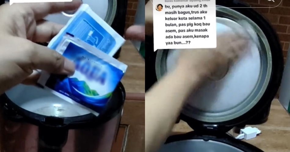 Tanpa diolesi pasta gigi, trik wanita usir kerak di rice cooker ini simpel cuma pakai 1 alat sederhana