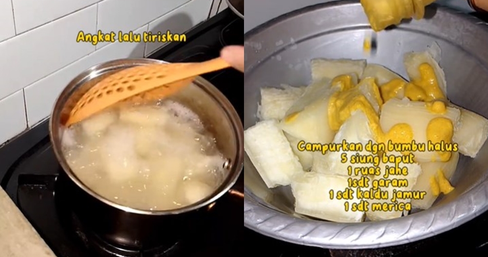 Tak perlu direndam air es, ini cara goreng singkong agar empuk dan renyah ditambah 1 bahan dapur