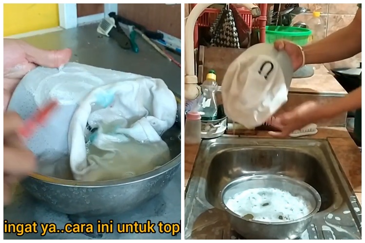 Cukup tambah 1 bahan dapur, ini trik ampuh bersihkan topi kumal agar bersih seperti baru lagi