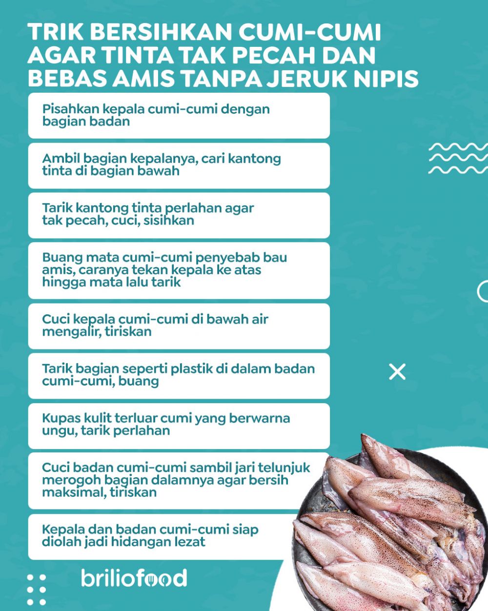 Tanpa direndam air jeruk nipis, ini trik bersihkan cumi agar tintanya tak pecah dan bebas bau amis