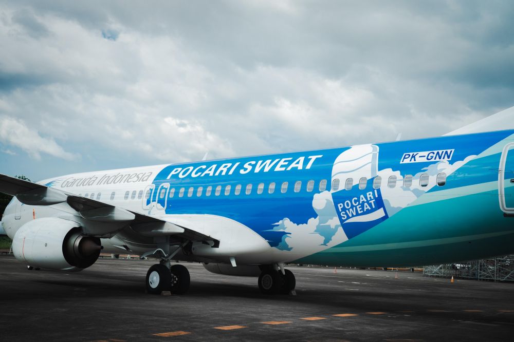 Garuda Indonesia luncurkan pesawat bercorak Pocari Sweat © berbagai sumber Garuda Indonesia luncurkan pesawat bercorak Pocari Sweat © berbagai sumber