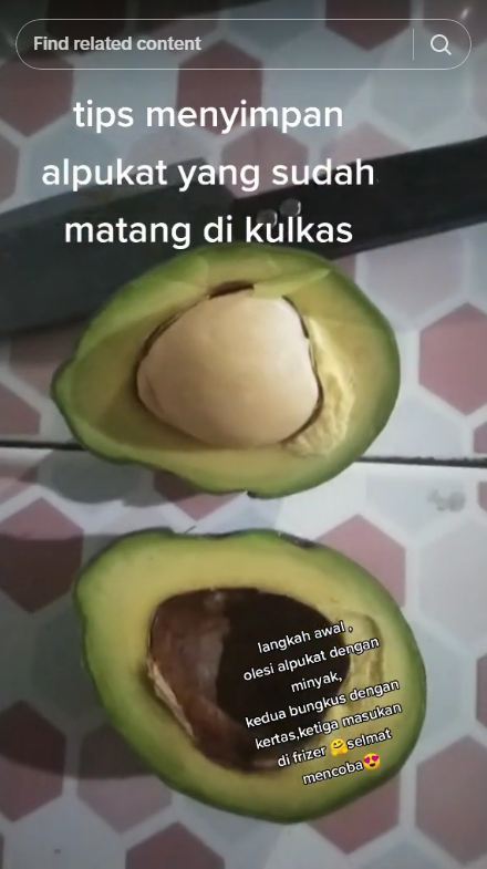 Tanpa dibelah dulu, wanita ini punya trik simpan alpukat utuh agar dagingnya tak busuk hingga 3 bulan