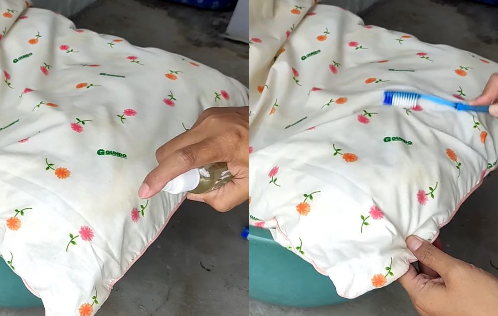 Tanpa disikat kuat, ini cara mencuci bantal menguning jadi putih lagi cukup tambah 1 bahan dapur