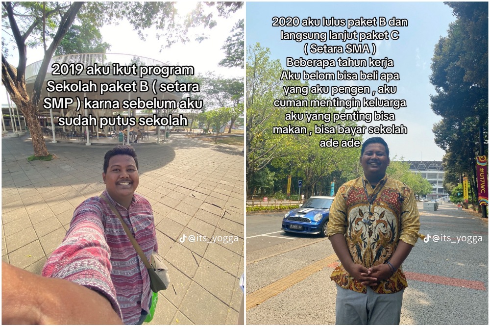 petugas kebersihan pakai hp iphone © TikTok