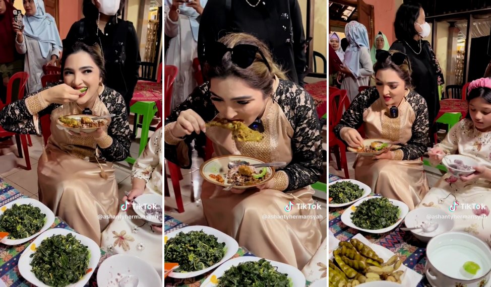 ashanty makan di hajatan ARTnya © TikTok 