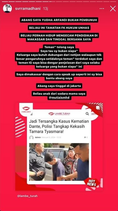 keluarga pacar Tamara beri pembelaan © Instagram keluarga pacar Tamara beri pembelaan © Instagram