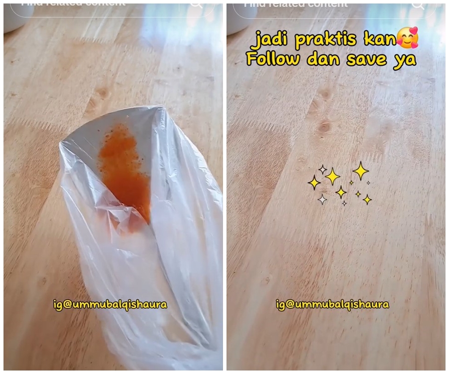 Tanpa ditaburi tepung dan baking soda, trik bersihkan tumpahan saus ini cepat pol cuma pakai 2 alat