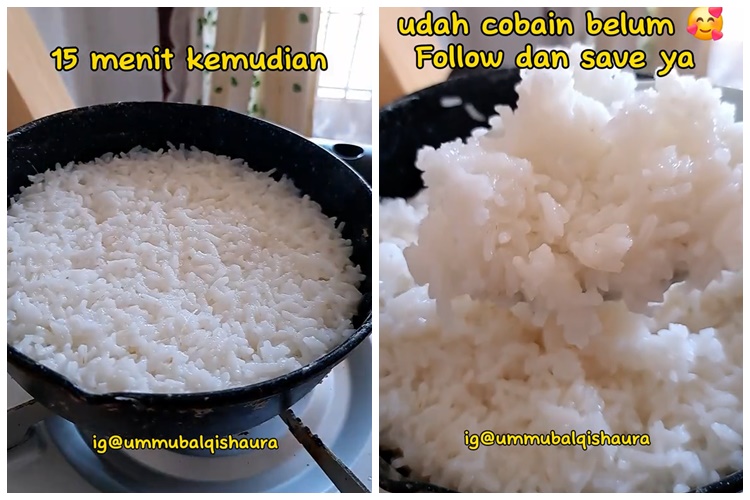 Trik cepat menanak nasi agar pulen dan matang sempurna dalam 15 menit, ampuh pakai 1 alat sederhana