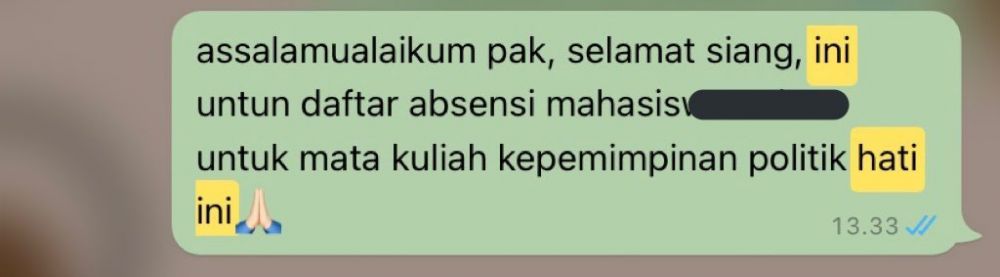 11 Chat lucu orang typo minta izin ke guru © TikTok