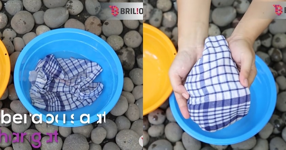 Tak perlu direndam detergen, ini trik mencuci noda membandel di lap dapur pakai 1 jenis buah