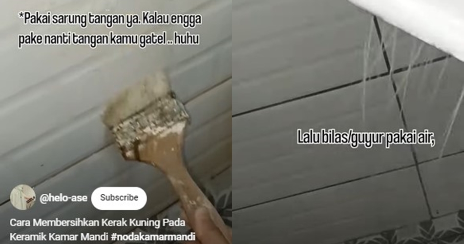 Tanpa disemprot cuka, ini trik usir noda kuning di keramik kamar mandi cukup tambah 1 bahan dapur