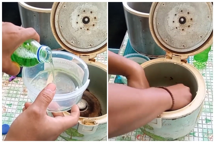 Tanpa digosok pasta gigi, ini cara hilangkan noda gosong di dasar rice cooker cuma pakai 1 bahan dapur