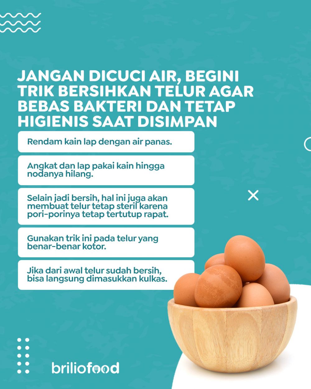Jangan dicuci dengan air, ini trik bersihkan telur agar bebas bakteri dan tetap higienis saat disimpan