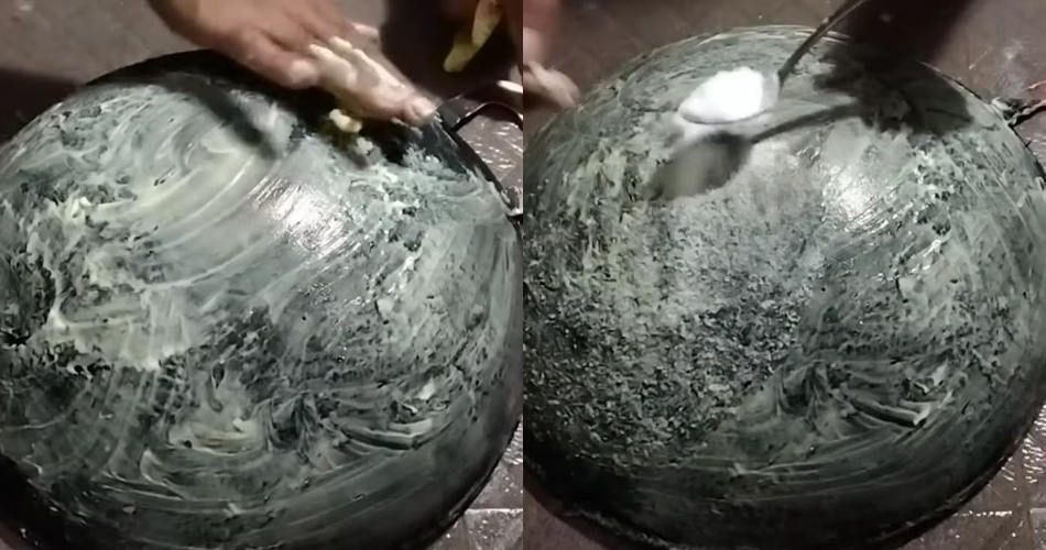Cuma modal Rp5.000, cara bersihkan kerak gosong di pantat wajan ini ampuh pakai 2 bahan sederhana