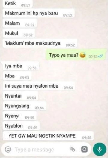 Chat lucu typo saat pesan lewat online Berbagai sumber