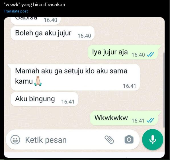 Chat lucu sok tegar pas putus sama pacar Berbagai sumber