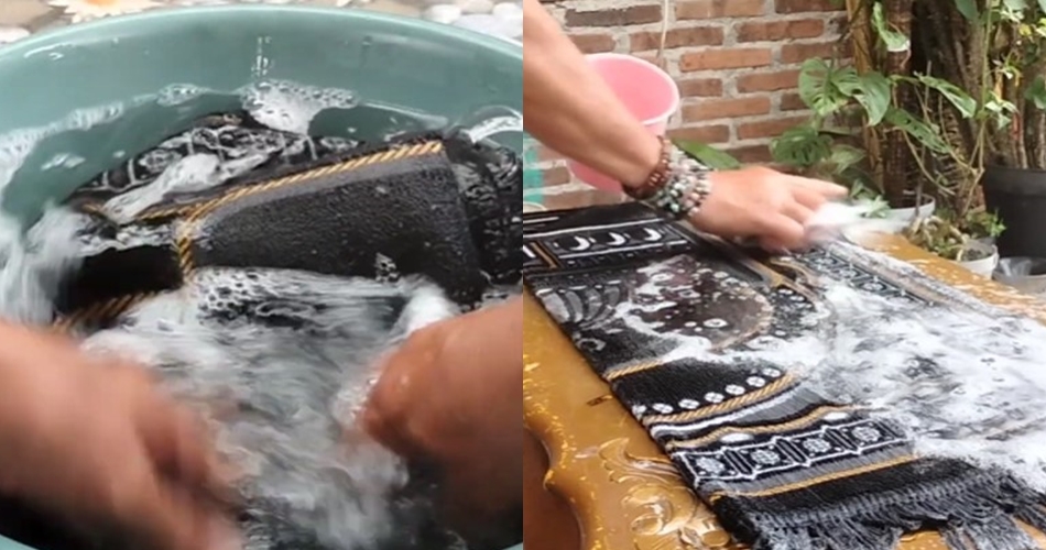Tanpa direndam detergen, ini cara mencuci sajadah agar semakin wangi dan lembut pakai 1 bahan dapur
