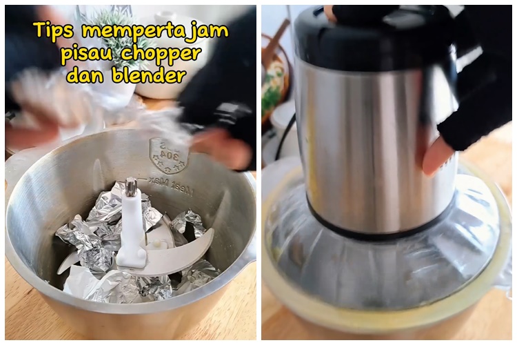 Bukan cangkang telur, ini cara mudah menajamkan pisau chopper yang tumpul pakai 1 alat sederhana