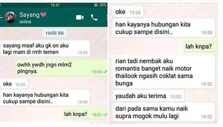 Chat lucu hadapi pacar matre Berbagai sumber Chat lucu hadapi pacar matre Berbagai sumber