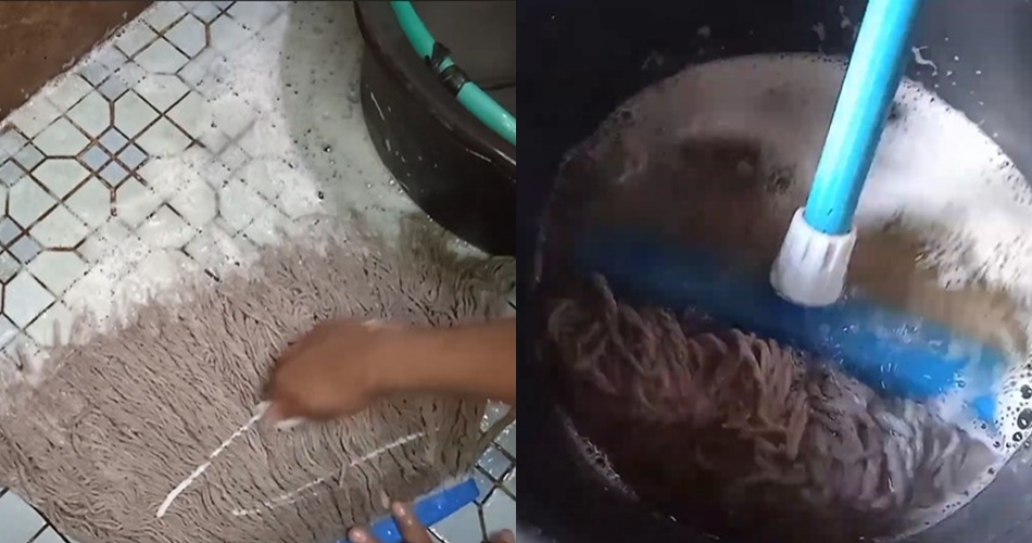 Tanpa sabun cuci piring, ini cara mengubah kain pel buluk hitam jadi putih lagi ditambah 1 bahan dapur