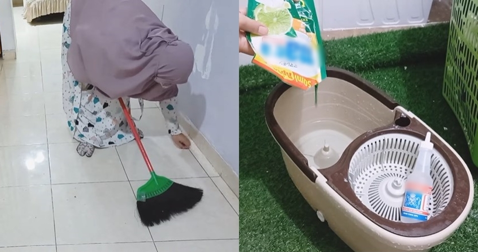 Tak perlu tambah garam, ini trik mengepel lantai berminyak agar bersih kesat cukup pakai 2 bahan dapur
