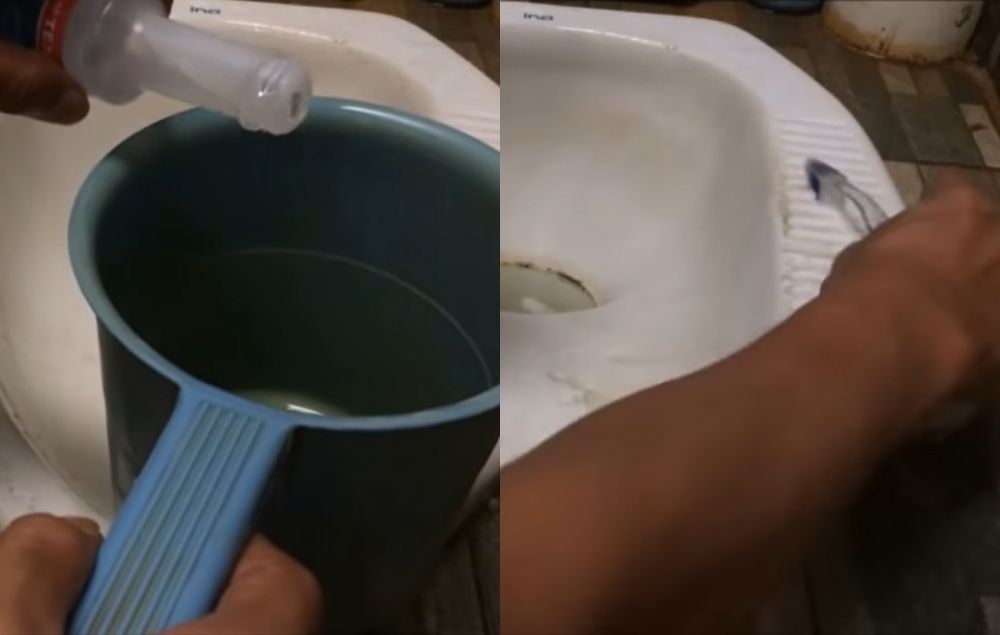 Tanpa sitrun, ini trik ampuh bersihkan noda kerak di pijakan kloset pakai 2 bahan dapur