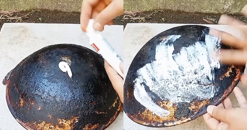 Tanpa ditaburi baking soda, ini trik bersihkan kerak gosong pantat wajan cuma pakai 2 bahan sederhana