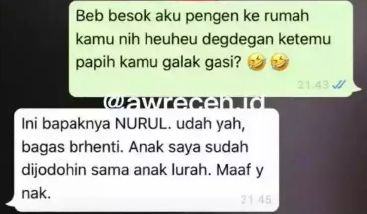 Chat lucu ditolak orang tua pacar Berbagai sumber Chat lucu ditolak orang tua pacar Berbagai sumber