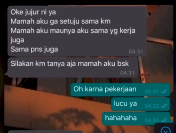 Chat lucu ditolak orang tua pacar Berbagai sumber Chat lucu ditolak orang tua pacar Berbagai sumber