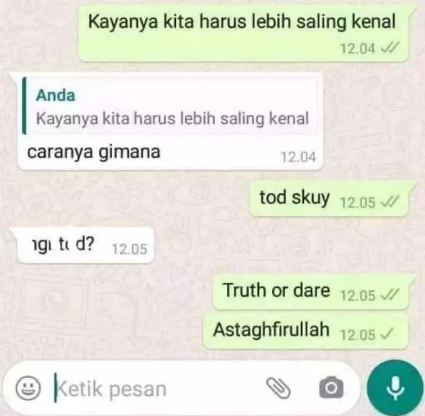 Chat lucu ngetik singkatan Berbagai sumber
