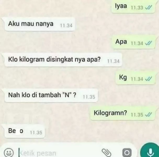 Chat lucu ngetik singkatan Berbagai sumber