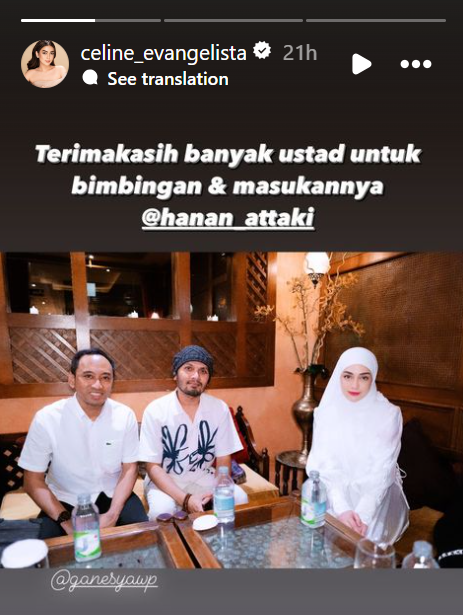 Momen Celine Evangelista ikut pengajian jelang Ramadan © 2024 brilio.net