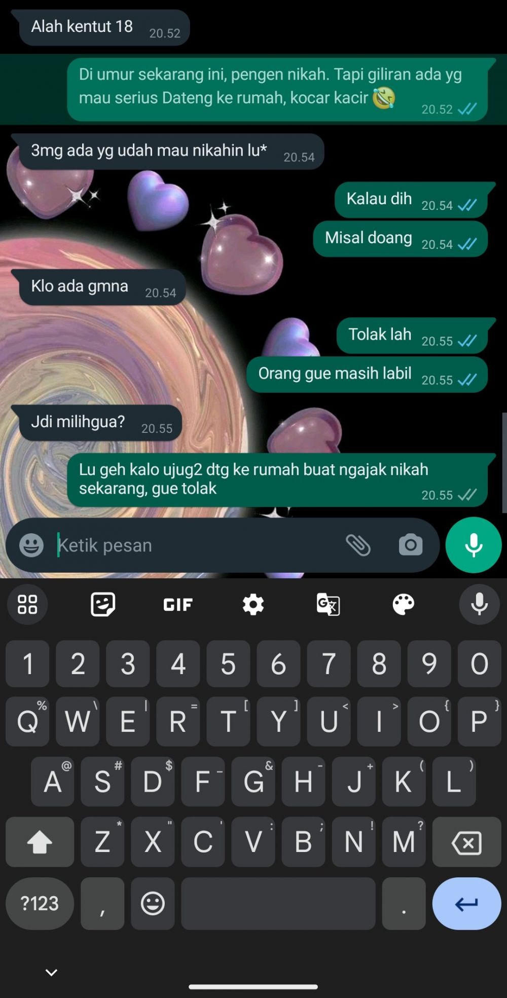 Chat lucu orang pacaran ini bikin gagal romantis © X