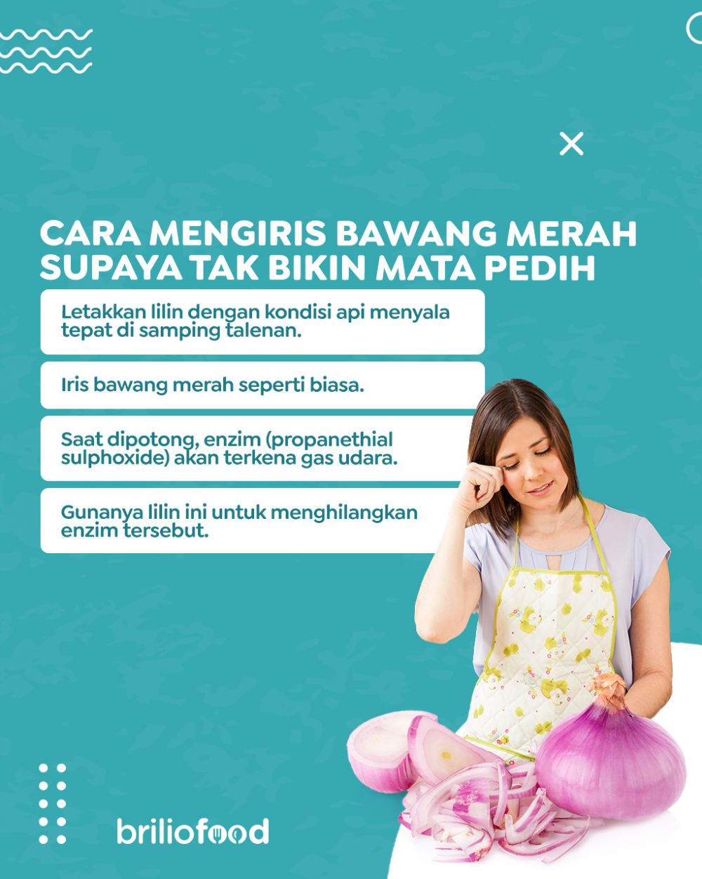 Bukan pakai tisu basah, ibu muda ini bagikan trik mengiris bawang merah agar tak bikin mata pedih