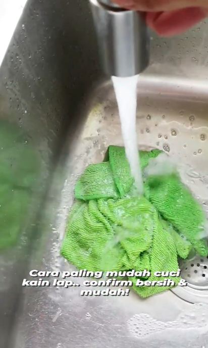 Auto kinclong dalam 10 menit, ini cara mencuci serbet dapur kotor dan dekil pakai 2 bahan