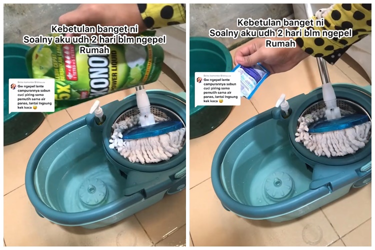 Nggak cuma sabun cuci piring, ini trik mengepel lantai agar kinclong dan mengilap cuma tambah 1 bahan