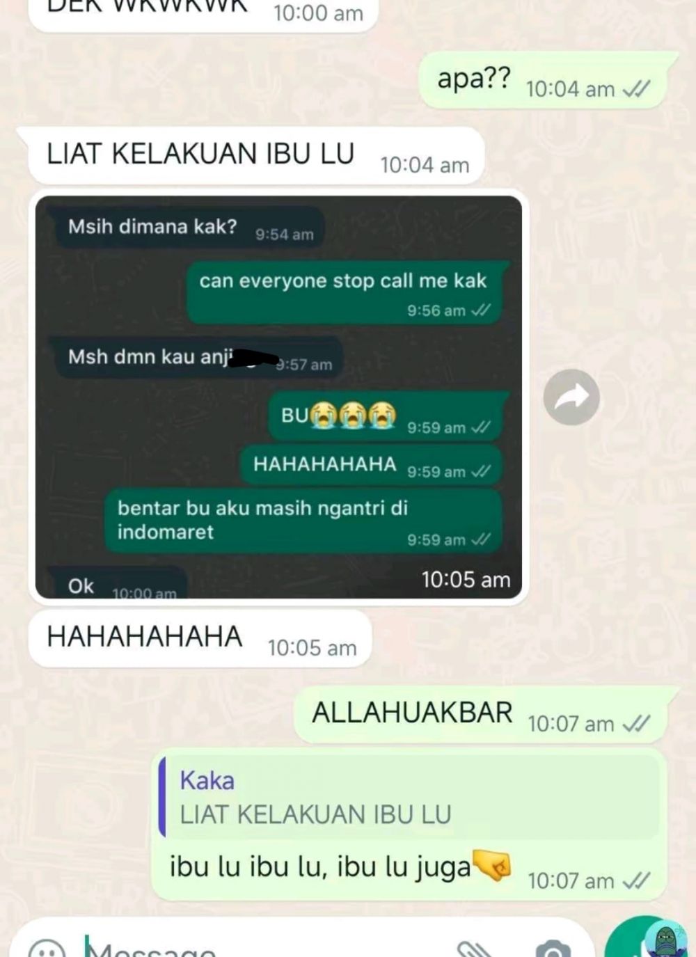 chat ibu bikin salah paham berbagai sumber