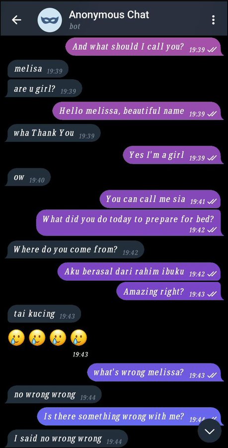 Chat lucu anonim Telegram © X