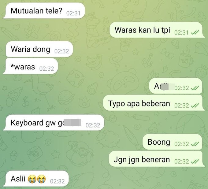 Chat lucu anonim Telegram © X