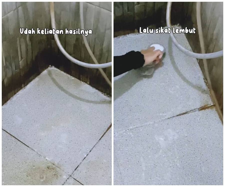 Cukup disiram, ini trik basmi kerak di lantai kamar mandi dalam 5 menit pakai tambahan 2 bahan dapur