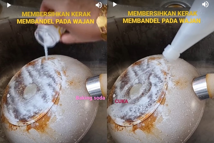 Tanpa pasta gigi, ini trik bersihkan kerak gosong di pantat wajan cuma pakai 2 bahan dapur