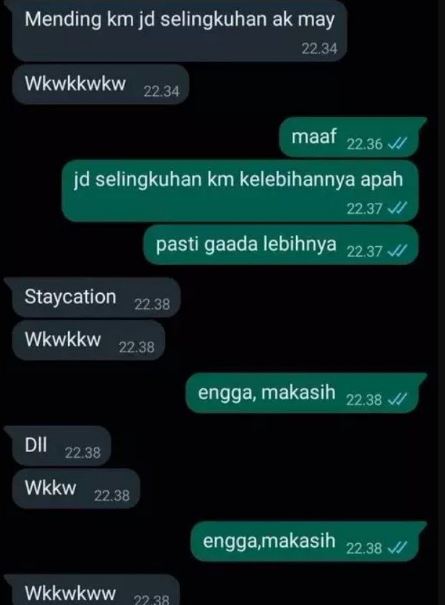 Chat lucu menolak godaan selingkuh Berbagai sumber