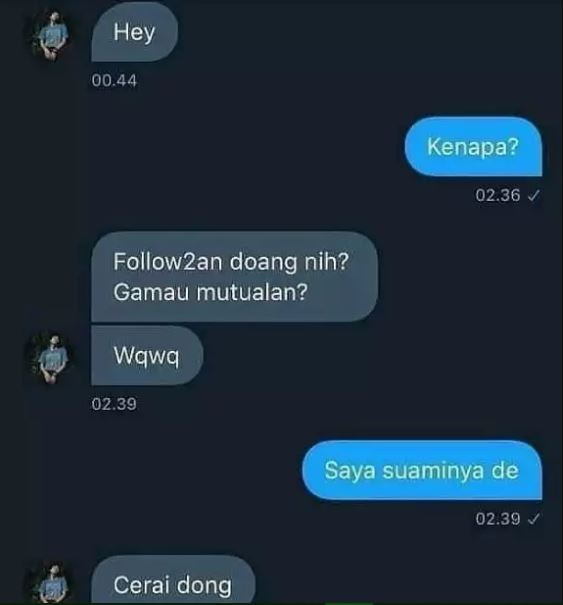 Chat lucu menolak godaan selingkuh Berbagai sumber