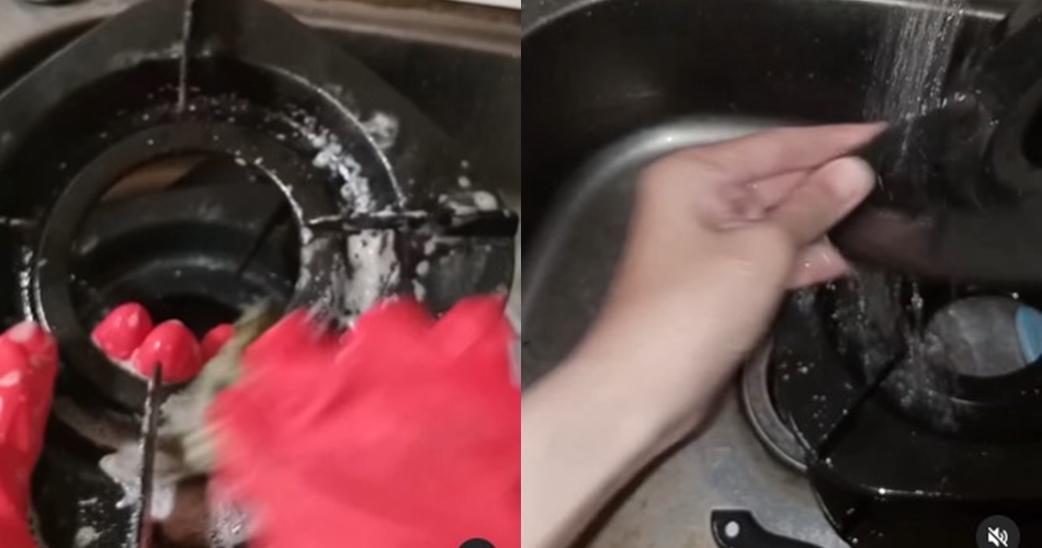 Bukan ditaburi sitrun, cara emak-emak membersihkan kerak tungku kompor ini cuma pakai 3 bahan dapur