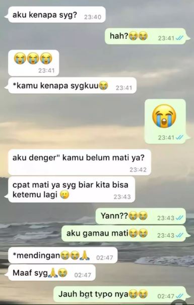 chat lucu niat perhatian ke pacar tapi typo Berbagai sumber