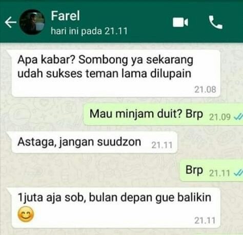 chat minjam duit kocak berbagai sumber